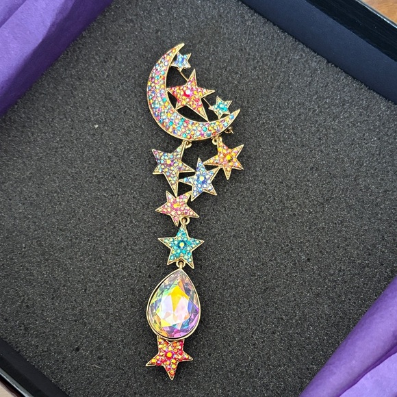 butler & wilson Jewelry - Butler & Wilson signed Star and Moon Drop Brooch